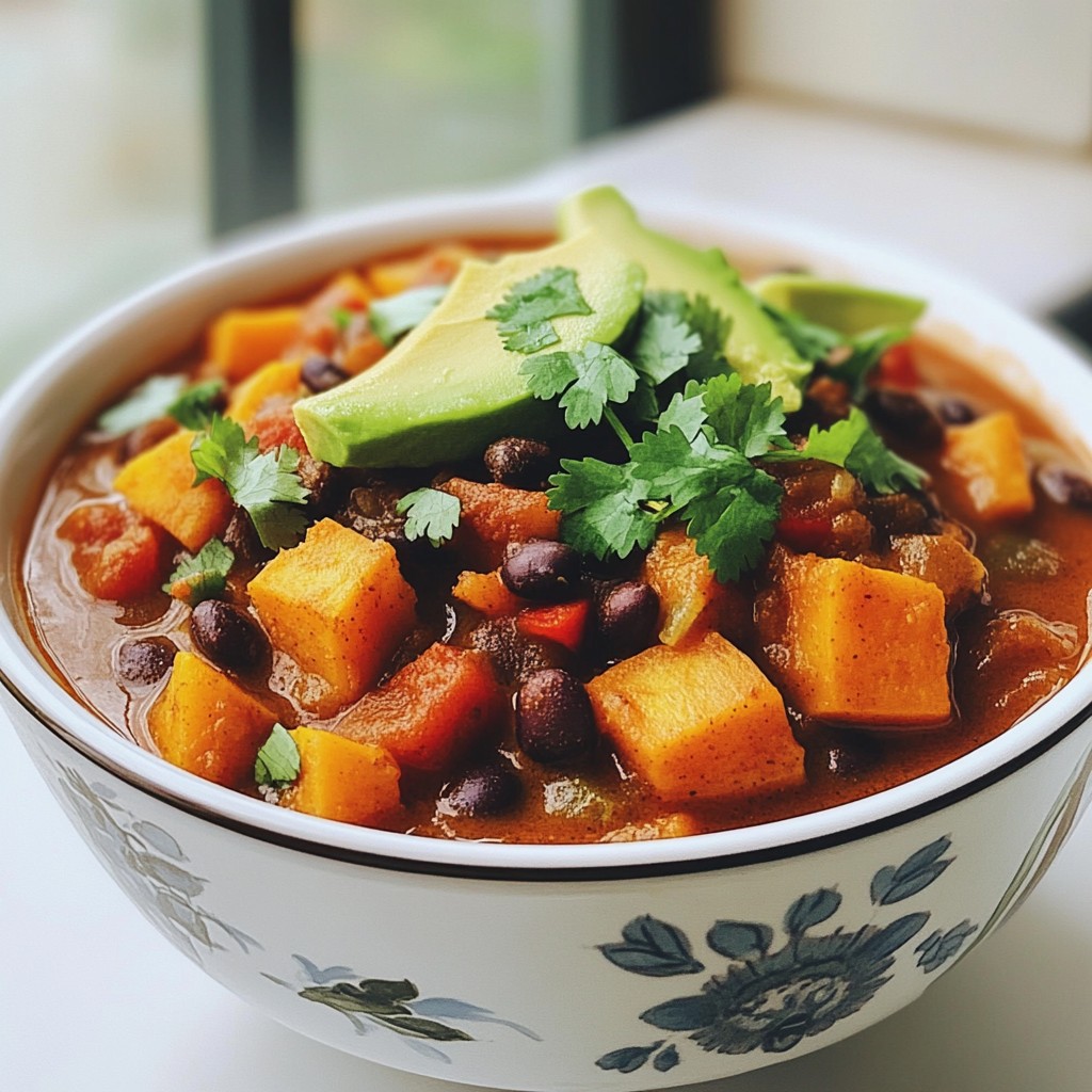 Nahrhaftes Sweet Potato Black Bean Chili für dich