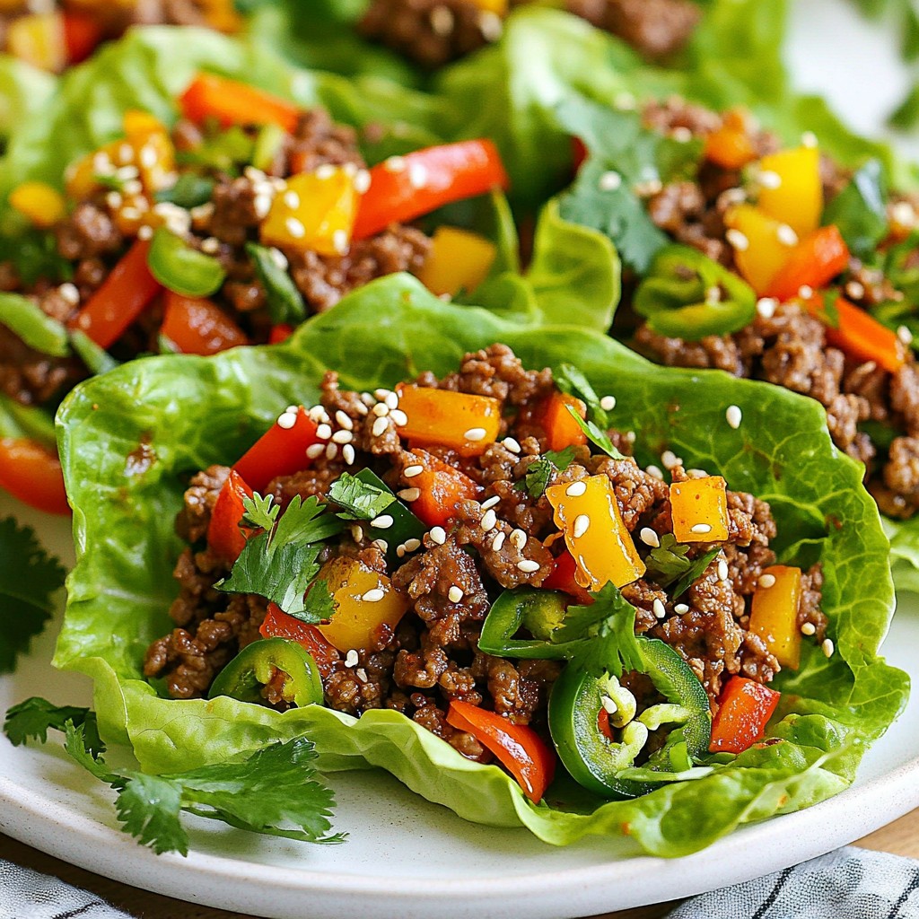 Korean BBQ Beef Lettuce Cups Frisch und Einladend