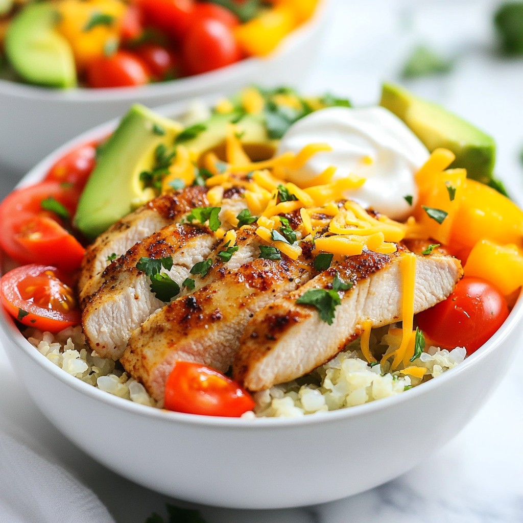Einfache keto Chicken Burrito Bowls für jeden Tag
