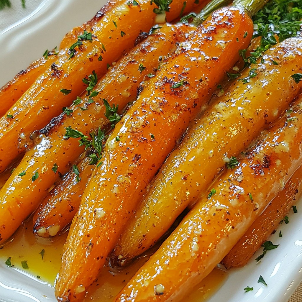 Knoblauch-Butter-Röstkarotten Köstliche Beilage