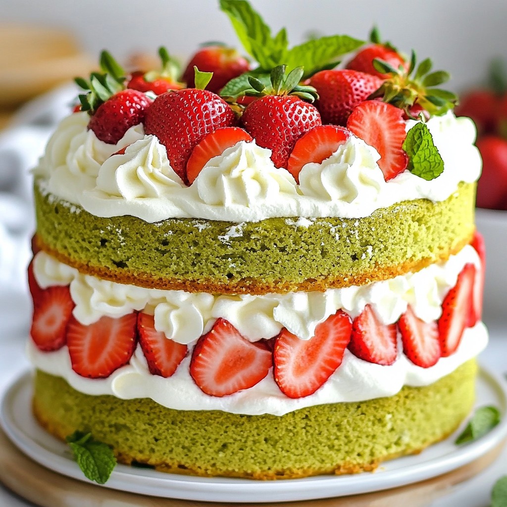 Matcha Strawberry Layer Cake köstliche Kreation