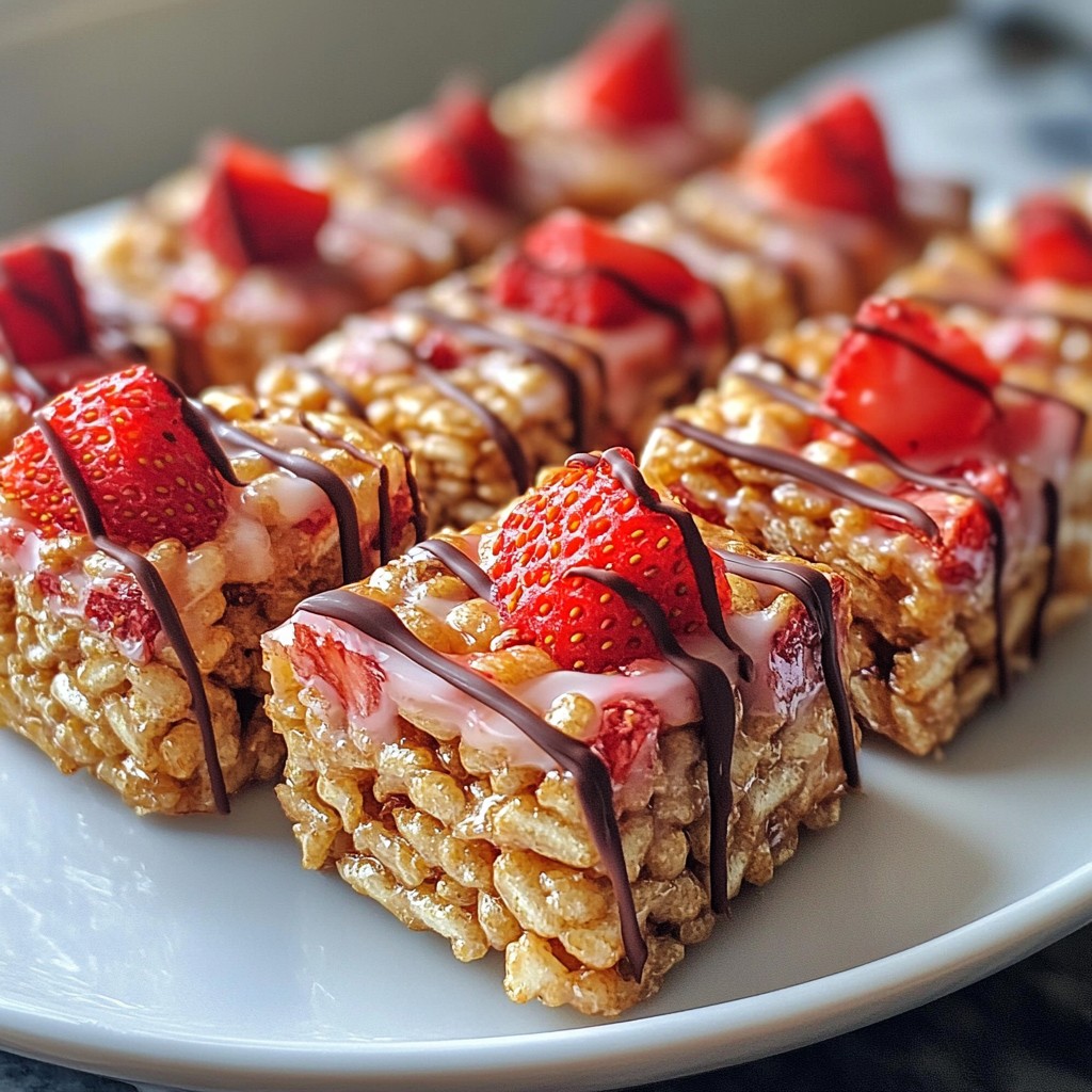 Schokoladen Erdbeeren Rice Krispie Treats für Kinder