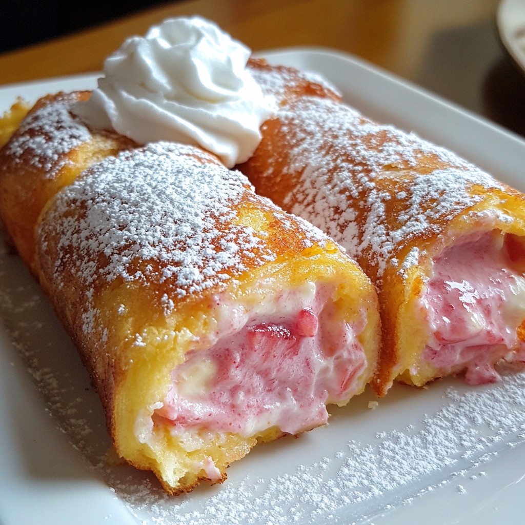 Erdbeer Cheesecake French Toast Roll Ups Rezept