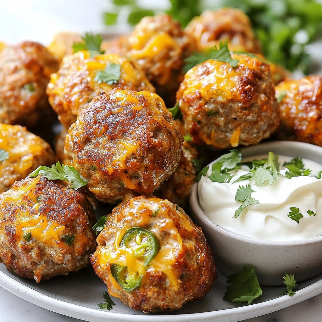 Käsige Keto Jalapeño Fleischbällchen Einfache Rezeptur