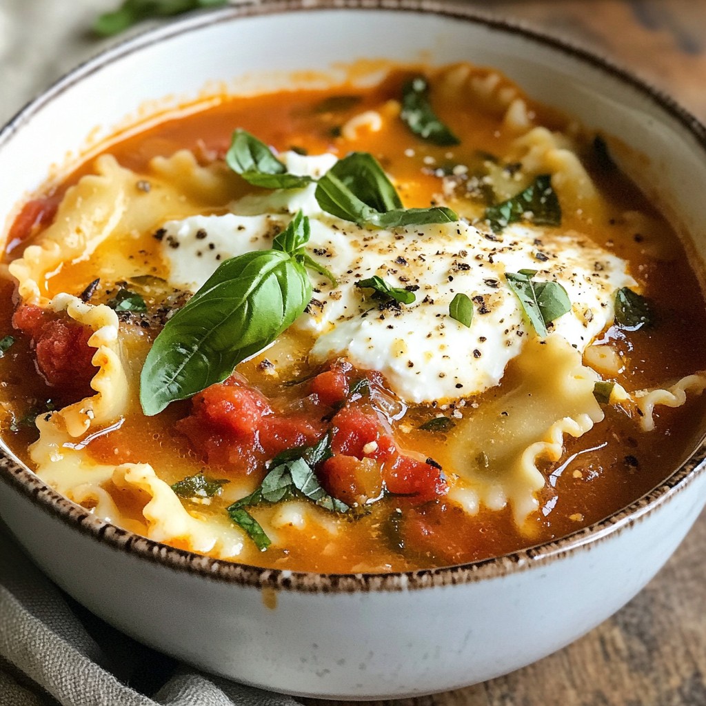Einfache One-Pot Lasagna Soup Schnelles und Köstliches Rezept