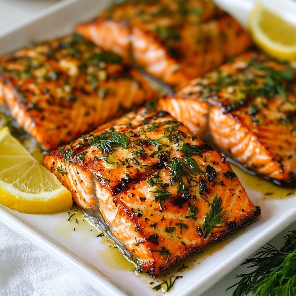 Savory Keto Lemon Herb Grilled Salmon Rezept genießen