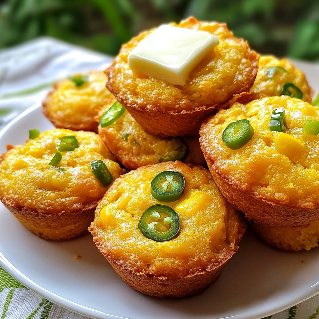 Cheddar Jalapeño Cornbread Muffins Einfaches Rezept