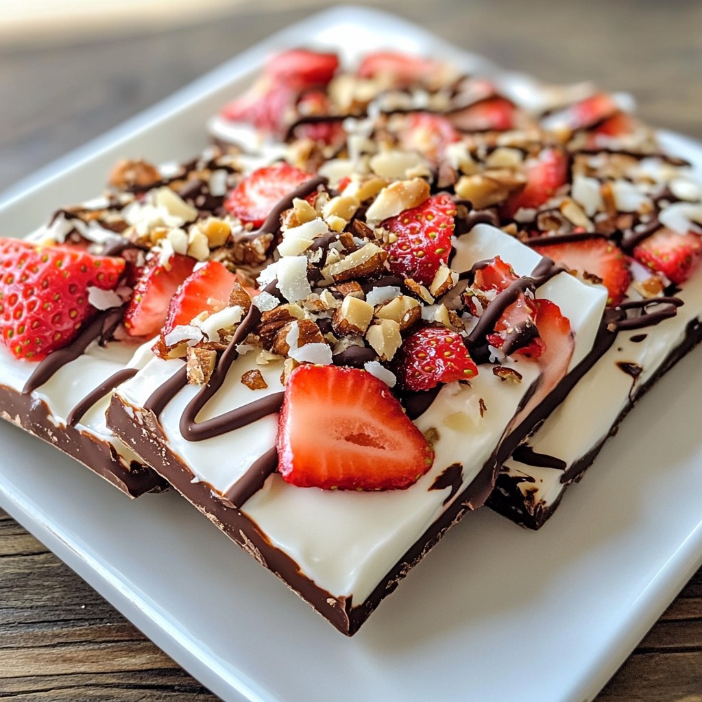 Schokoladen-Erdbeer-Joghurt-Bark Einfaches Rezept