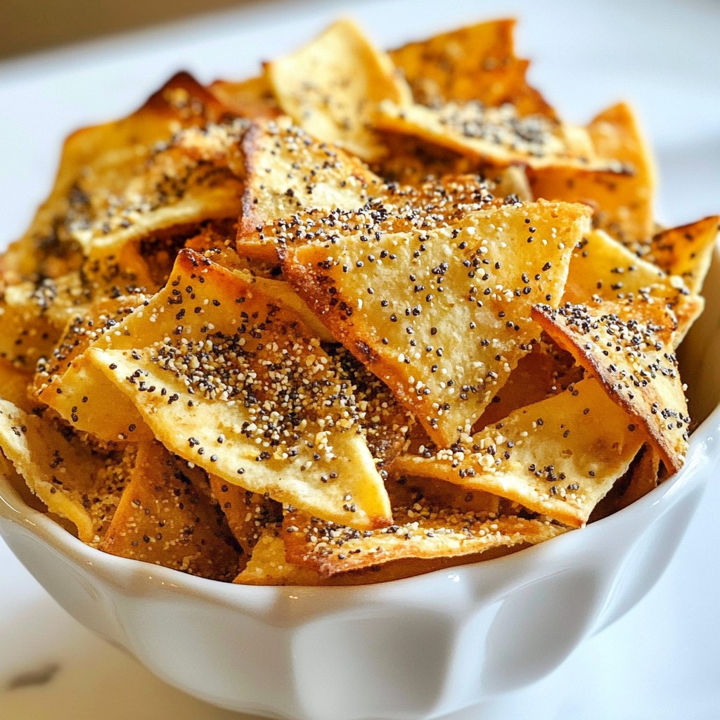 Crunchy keto Everything Bagel Chips Knuspriger Snack