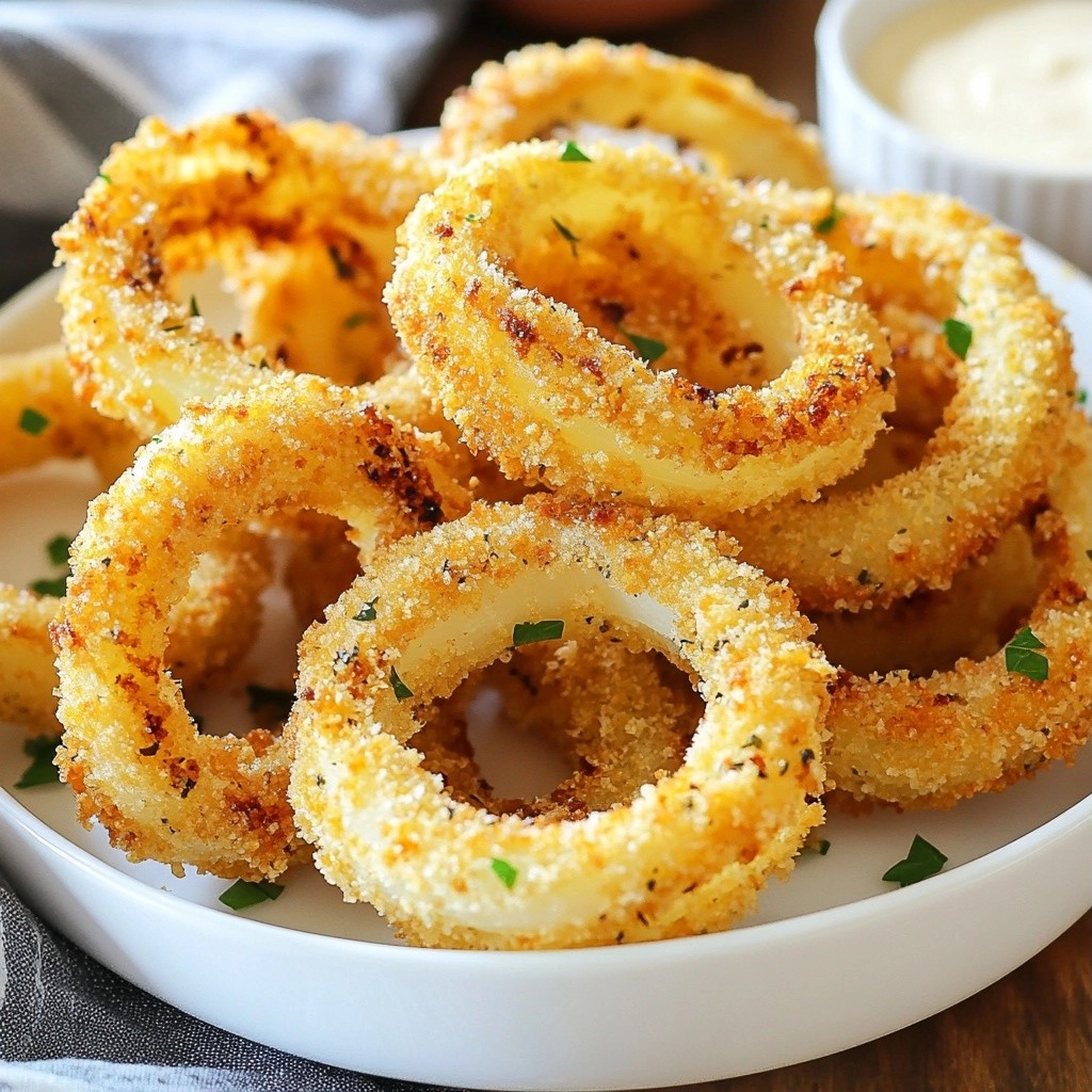 Crunchy Keto Garlic Parmesan Onion Rings Rezept