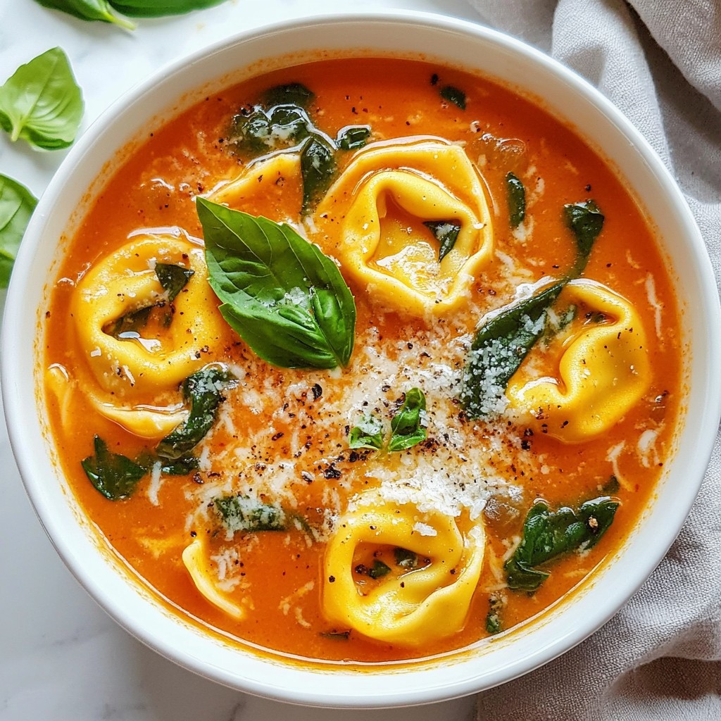 Cremige Tomaten-Tortellini-Suppe Einfache Genussidee