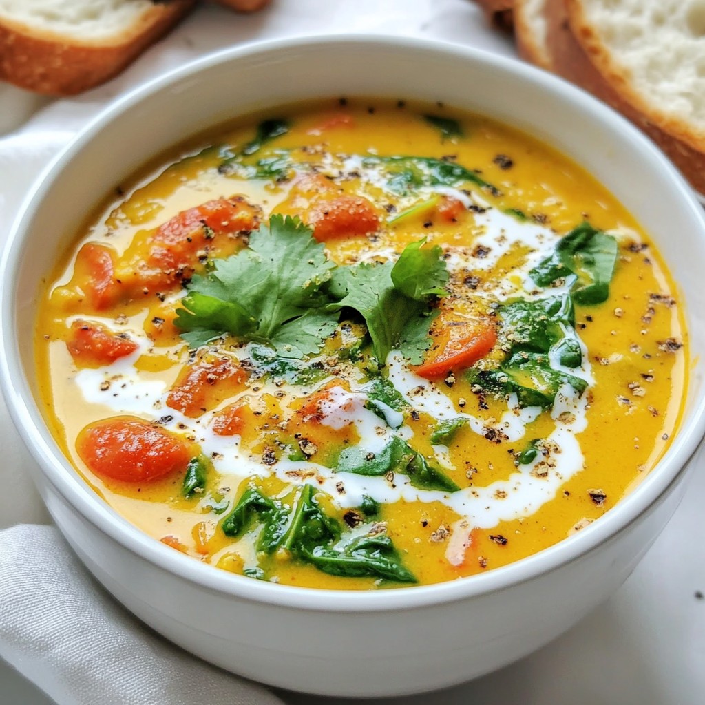 Coconut Curry Lentil Soup Herzhaft und Nährend