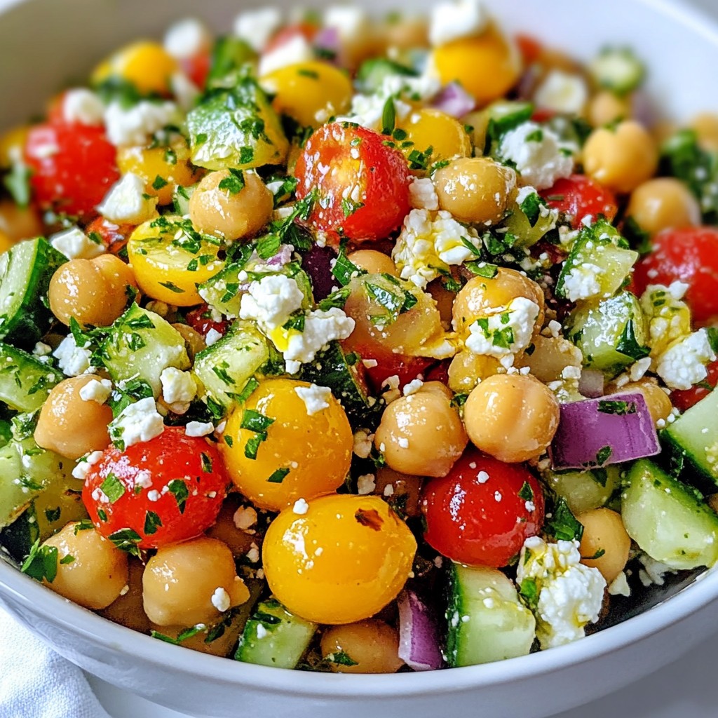 Mediterraner Kichererbsensalat gesunde Rezeptidee