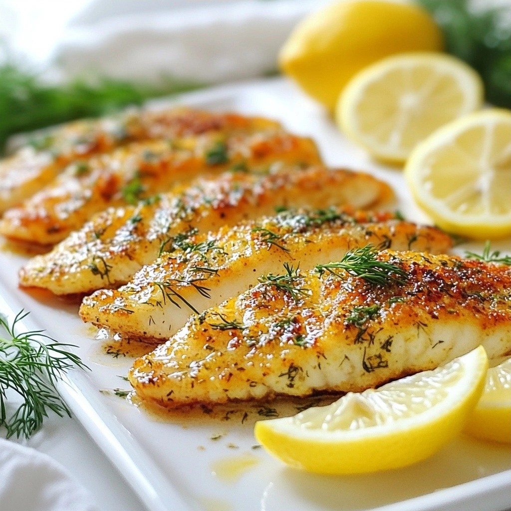 Kräuter-Krusten Keto Zitronenbutter Tilapia Rezept