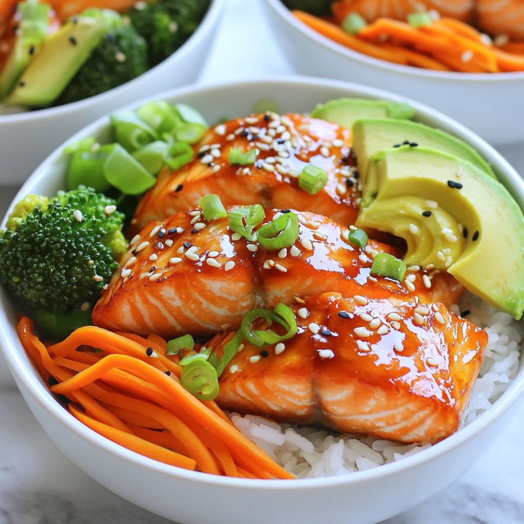 Teriyaki Salmon Rice Bowls Gesunde und schnelle Mahlzeit