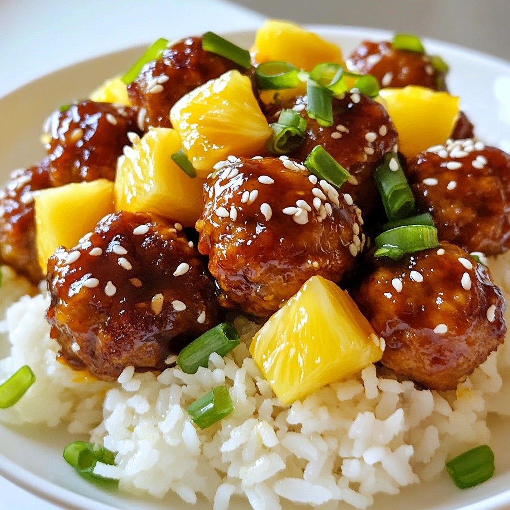 Ananas Teriyaki Fleischbällchen Einfache und köstliche Mahlzeit