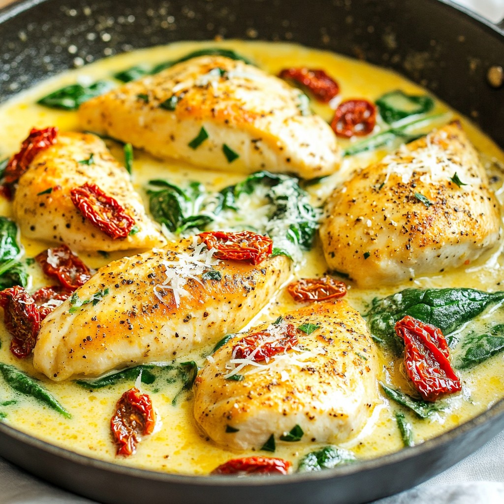 Sonnengetrocknete Tomaten-Hähnchen-Pfanne köstlich zubereiten