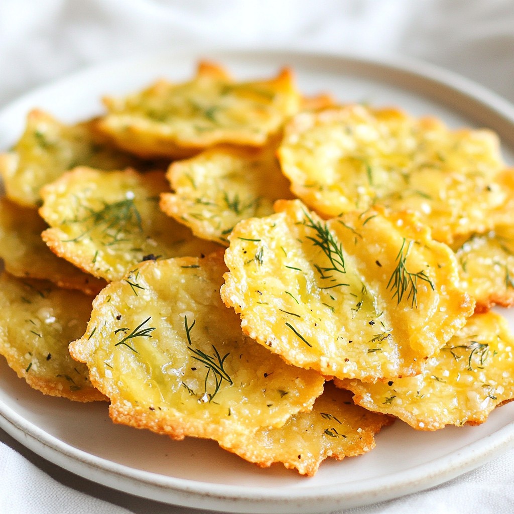 Knusprige Keto Dill Pickle Cheese Crisps Rezept
