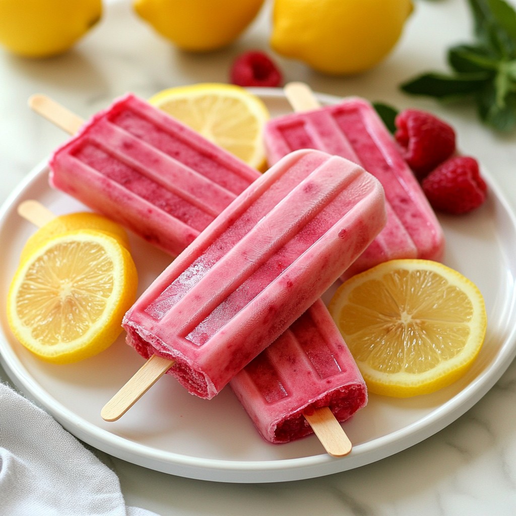 Himbeer-Zitronen-Eis am Stiel Erfrischender Sommergenuss