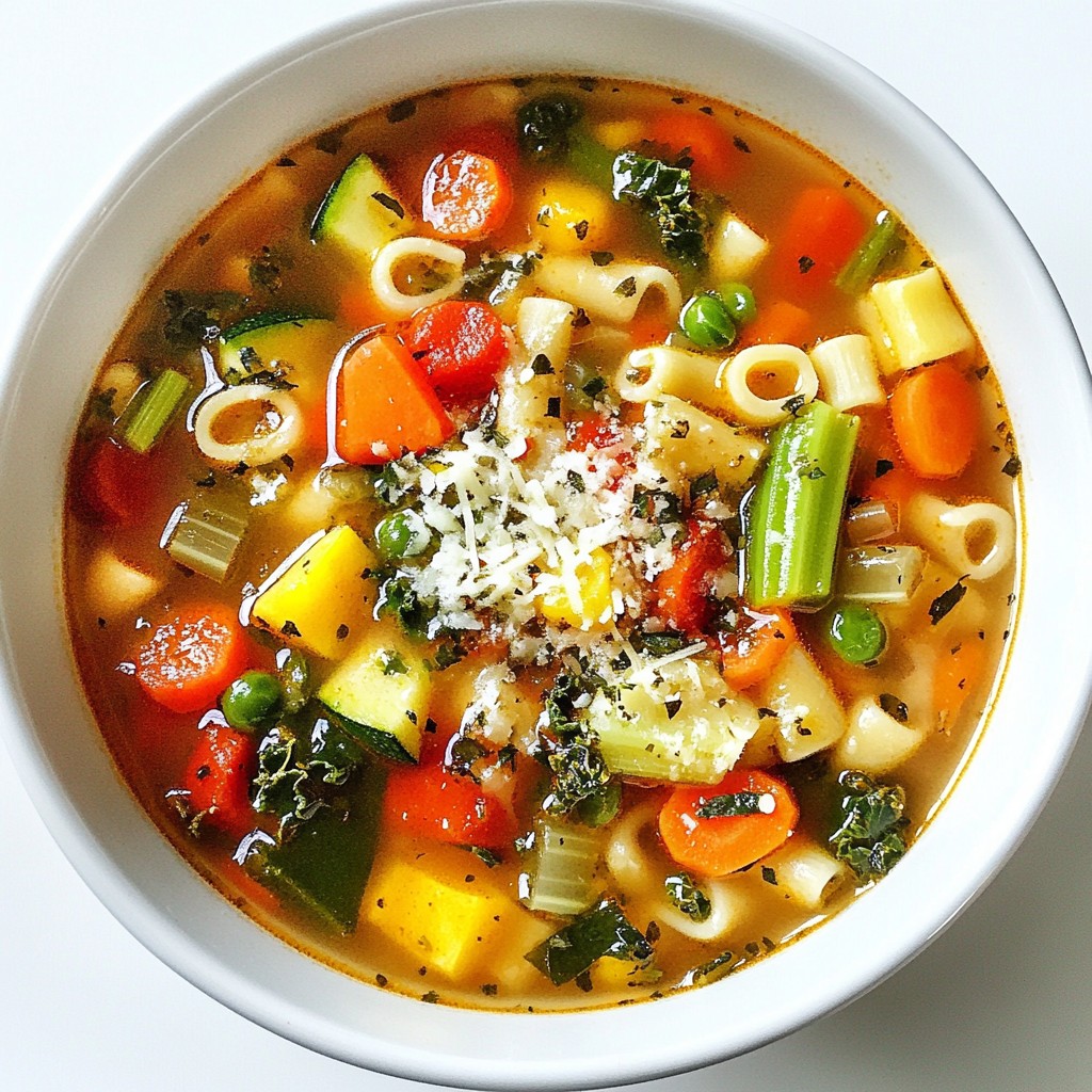 Veggie Loaded Minestrone Soup Nahrhaft und Einfach