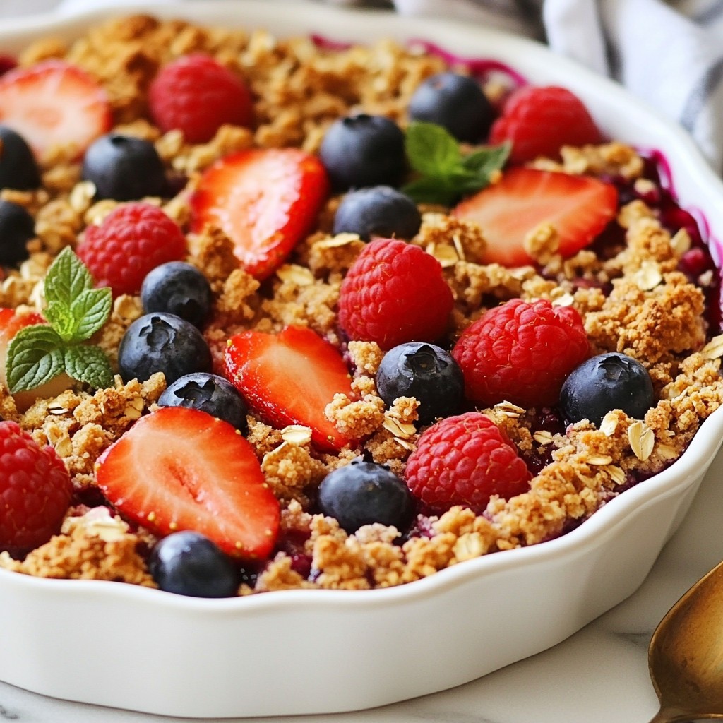 Triple Berry Crumble Skillet Köstliches Dessert-Rezept