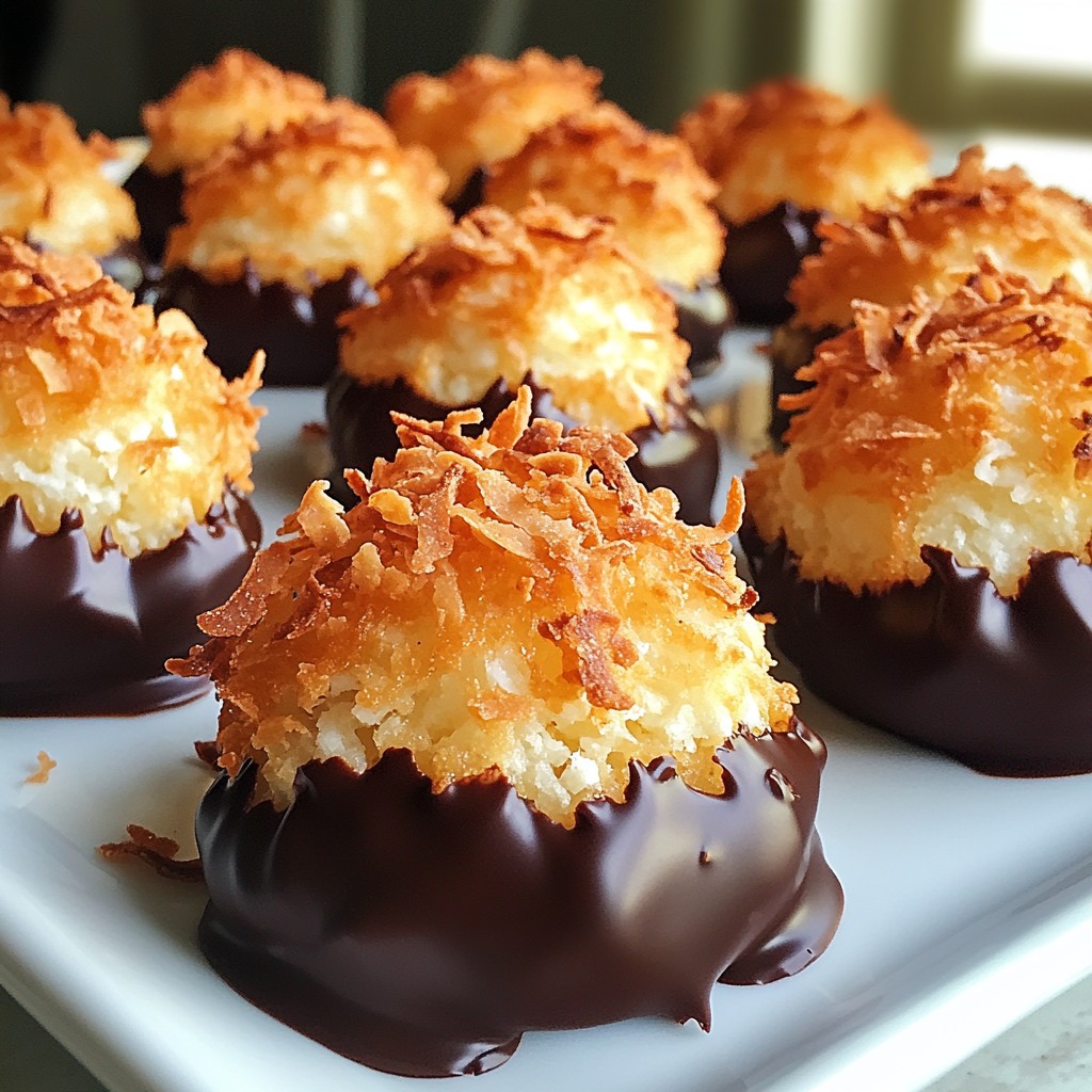 Chocolate Dipped Coconut Macaroons Einfache und Leckereien