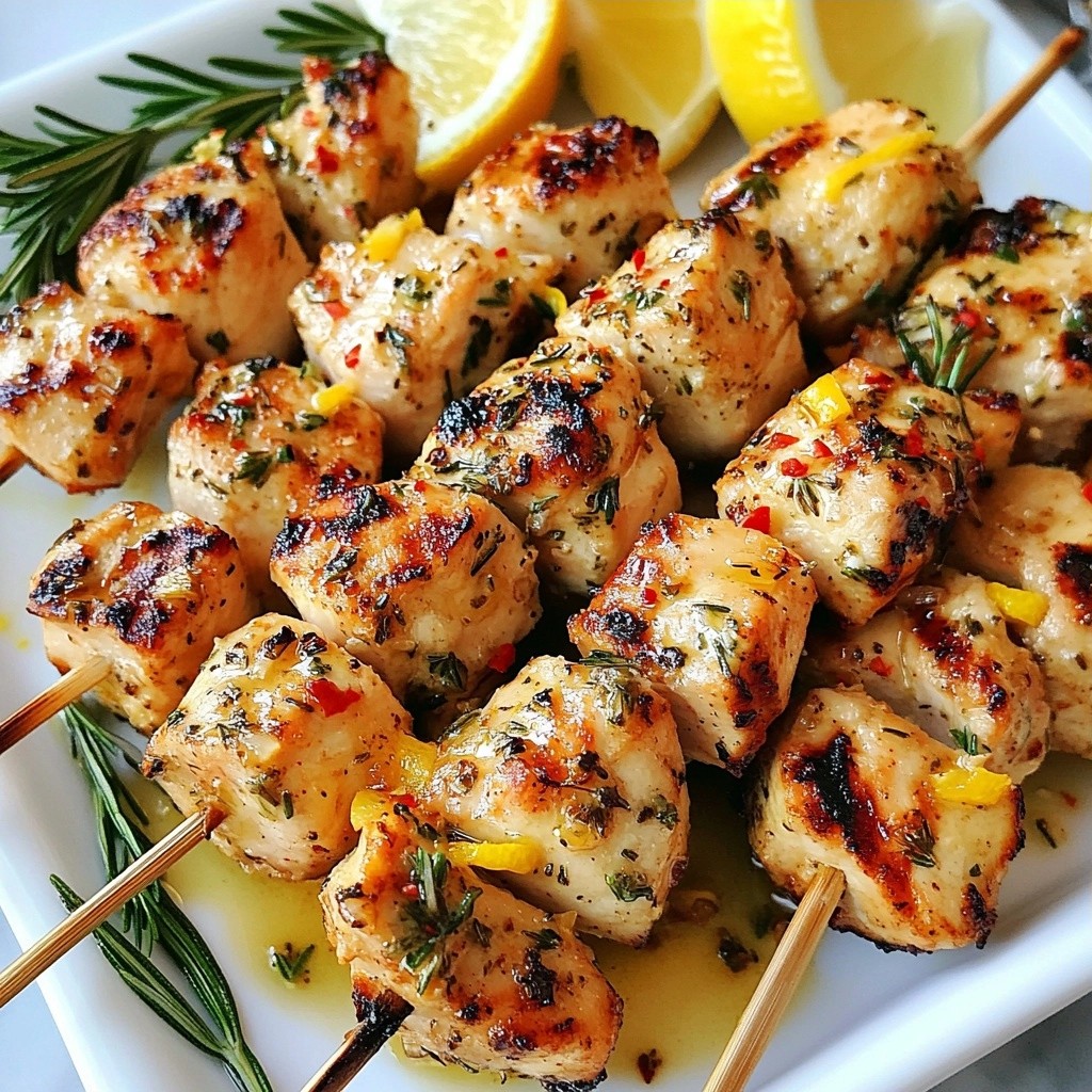 Sizzling Keto Lemon Garlic Chicken Skewers Rezept