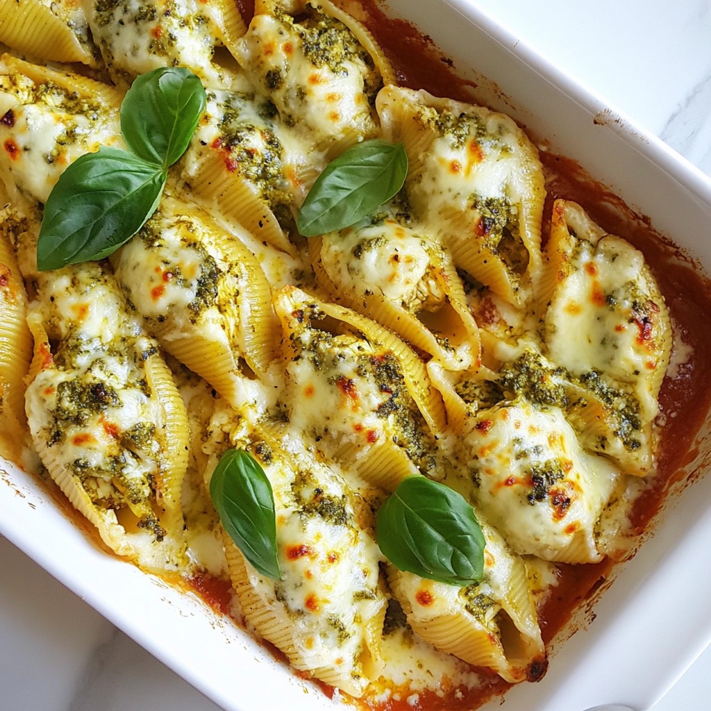 Pesto Chicken Stuffed Shells Einfaches und köstliches Gericht