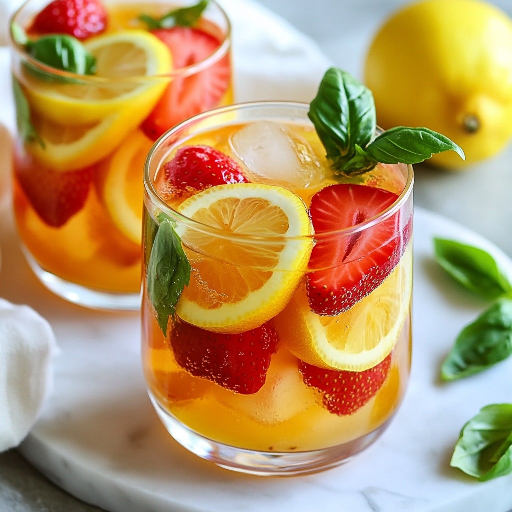 Erdbeer-Basilikum-Limonade erfrischender Genuss