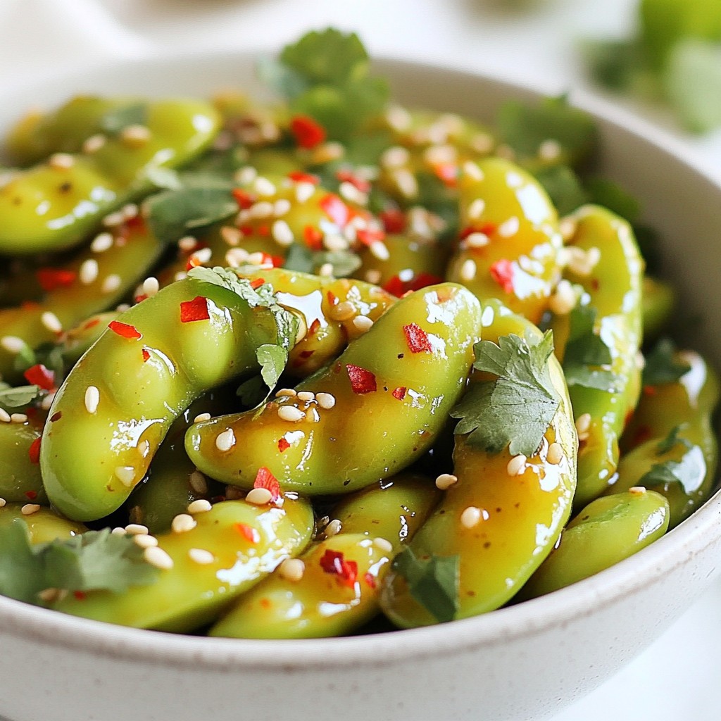 Spicy Garlic Edamame für köstlichen Snackgenuss