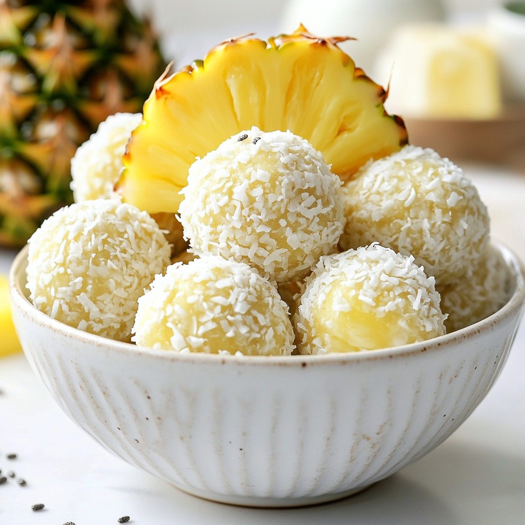 Pineapple Coconut Energy Balls gesunder Snack Genuss