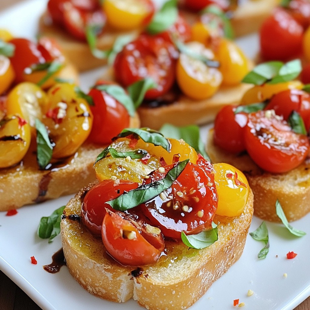 Roasted Garlic Tomato Bruschetta Köstliches Rezept