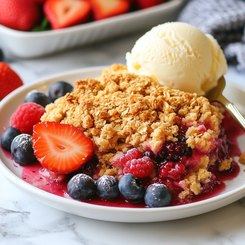 Triple Berry Crumble Köstliches Dessert für jeden Tag