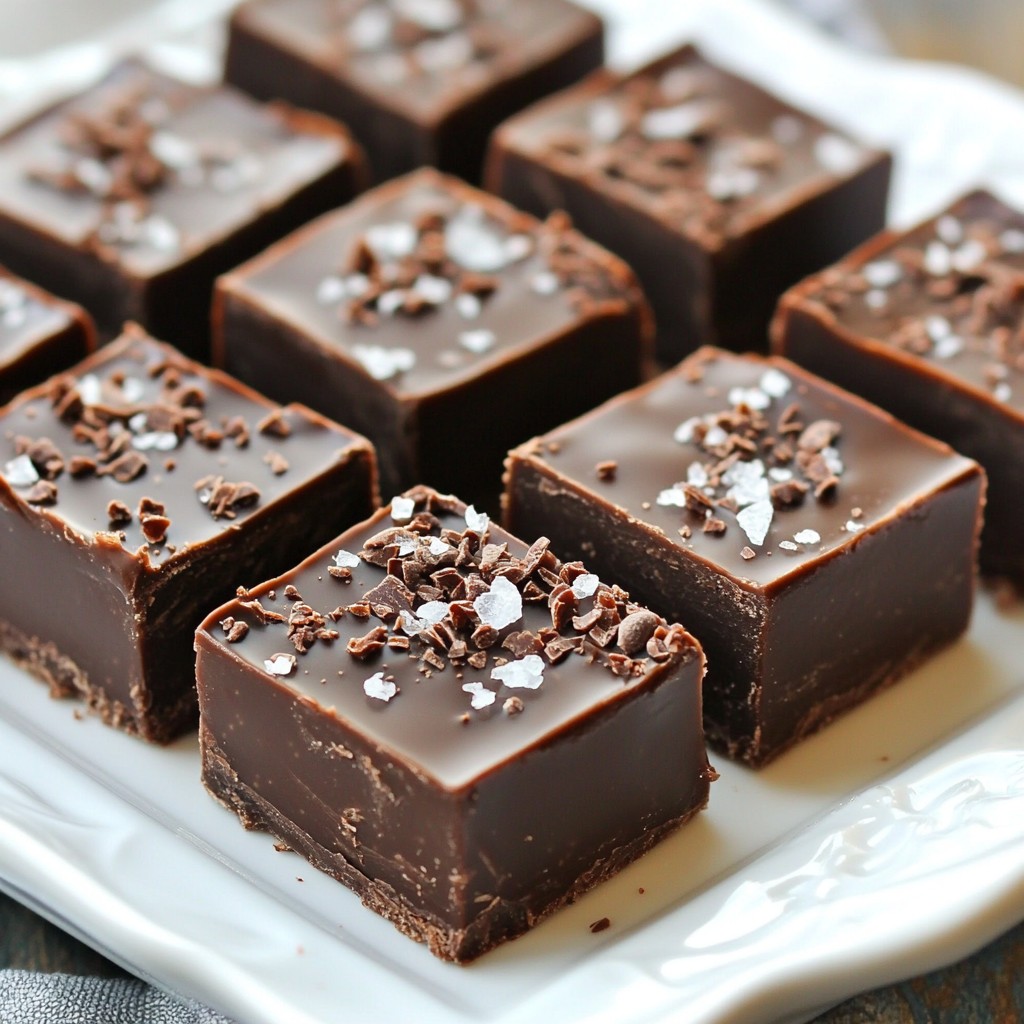 Dunkle Schokoladen-Meersalz-Fudge für Genussmoment