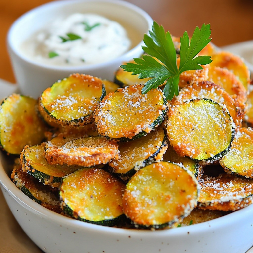 Crispy Keto Parmesan Zucchini Chips Knuspriger Snack