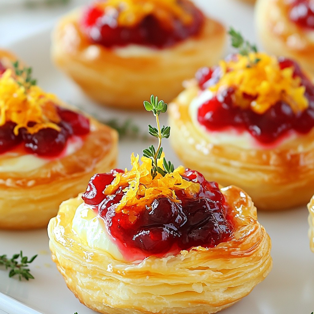 Orange Cranberry Brie Bites köstlicher Snack Genuss