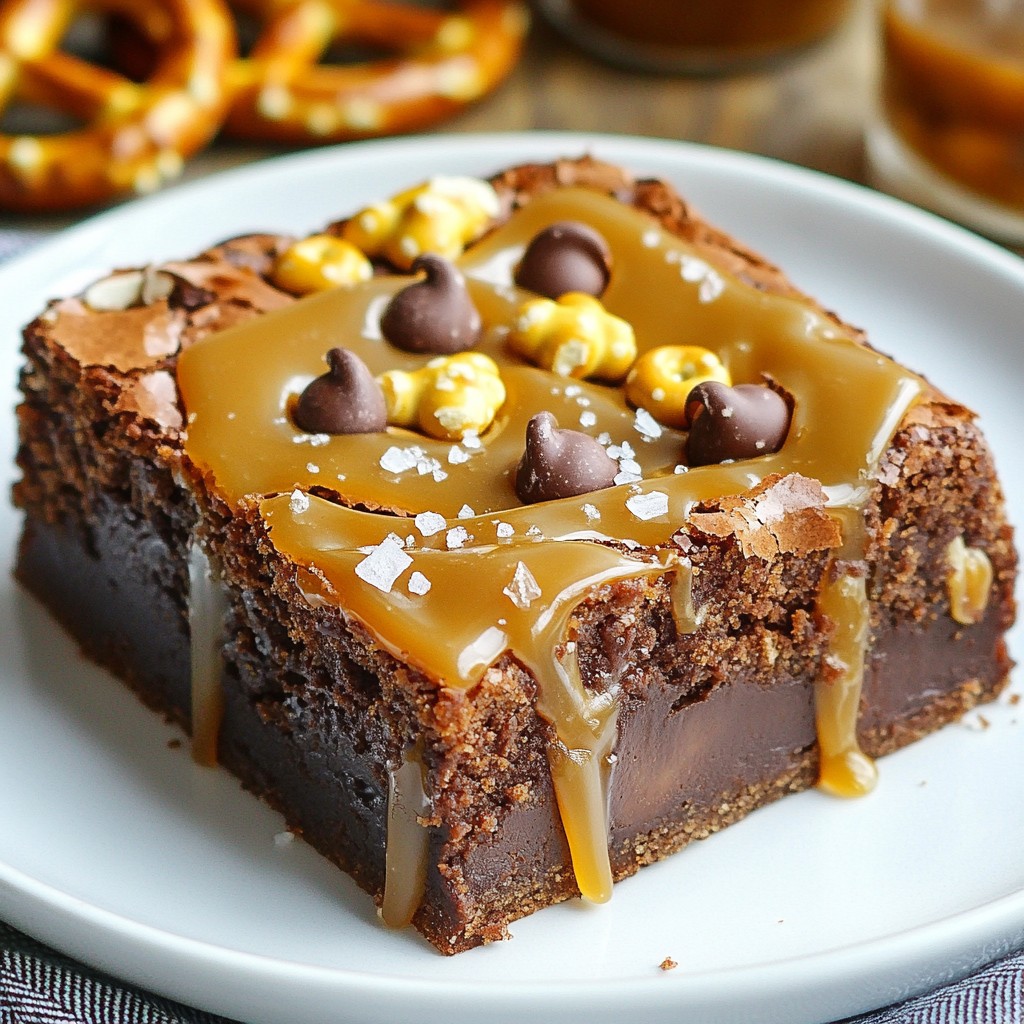 Salted Caramel Pretzel Brownies Einfaches Rezept