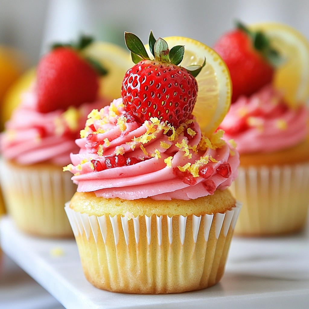 Strawberry Lemonade Cupcakes Leckerer Genuss für Feste
