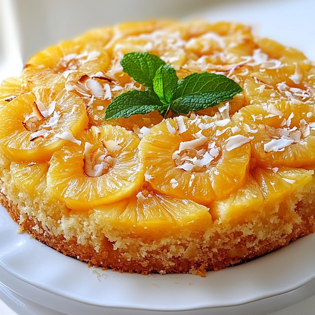 Köstlicher Coconut Pineapple Upside-Down Cake Rezept