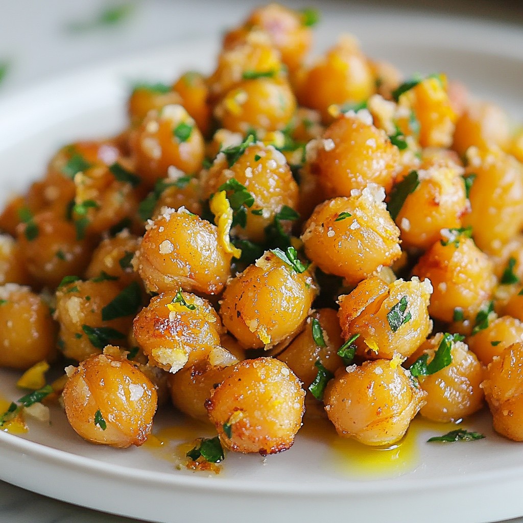Lemon Garlic Roasted Chickpeas Knusprige Snackidee