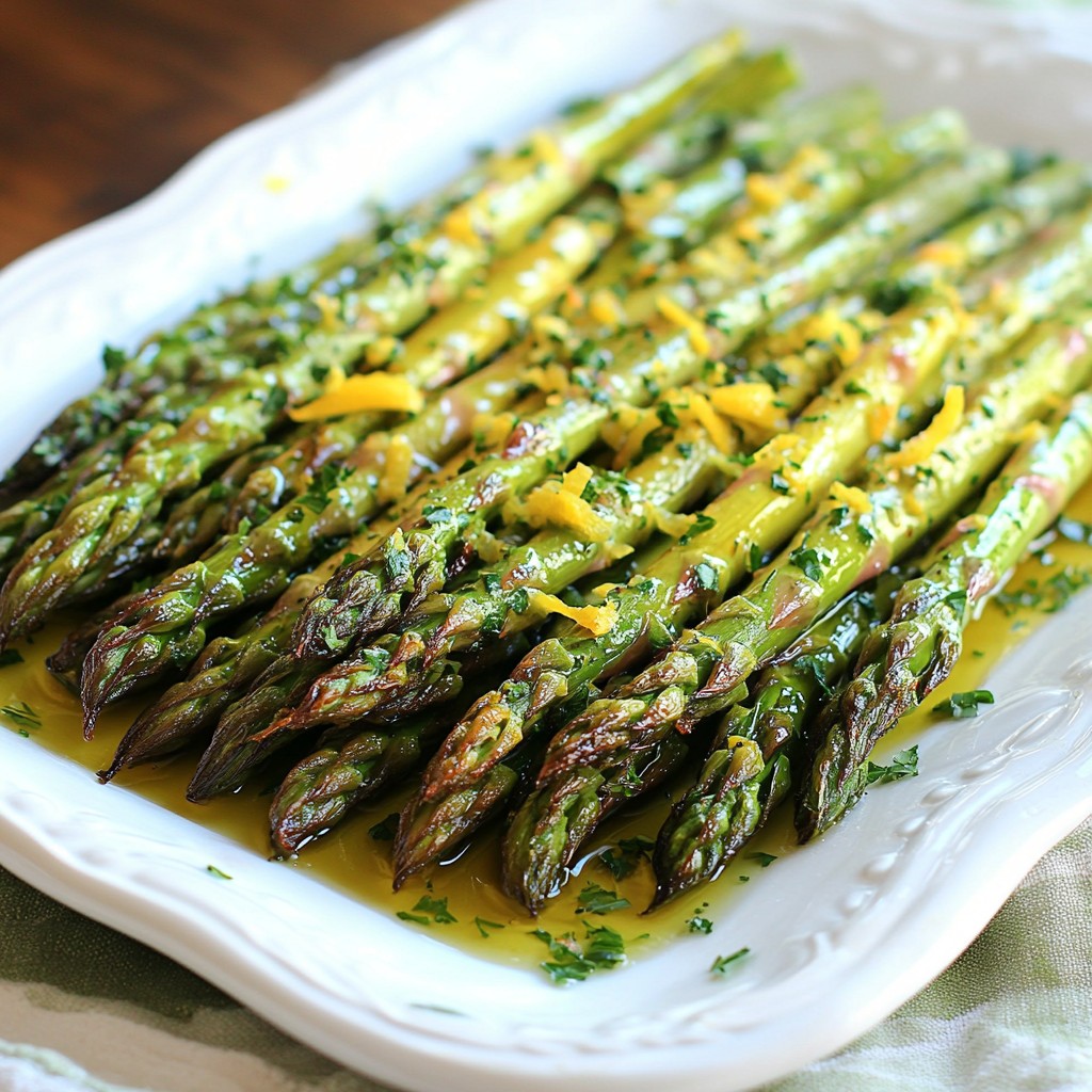 Zitronen Knoblauch gerösteter Spargel Einfaches Rezept