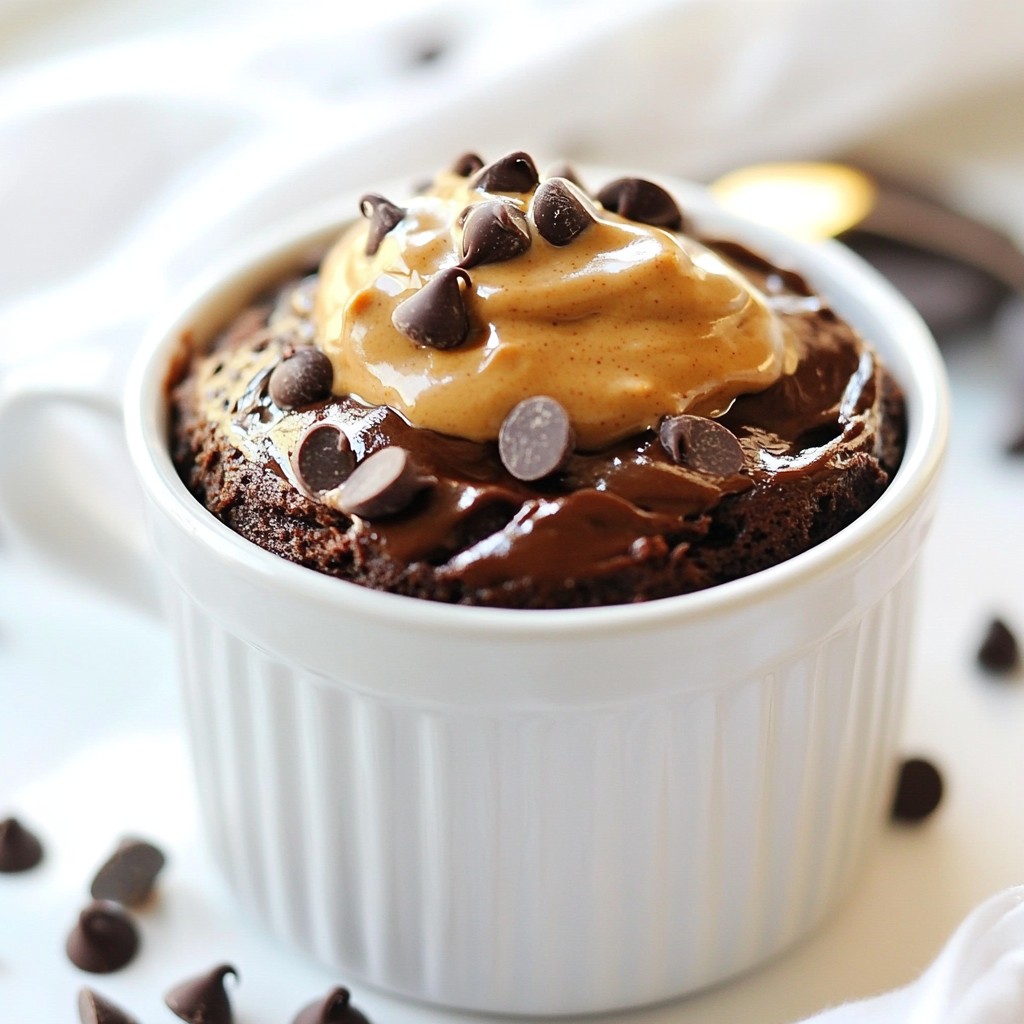 Schokoladen-Erdnussbutter Tassekuchen Einfaches Rezept