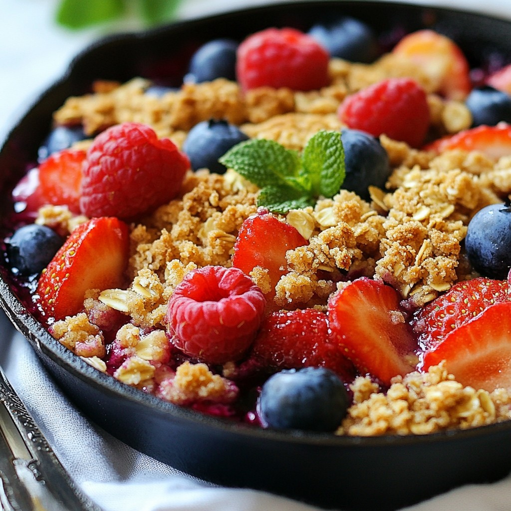 Triple Berry Crumble Skillet Leckeres Dessert Rezept