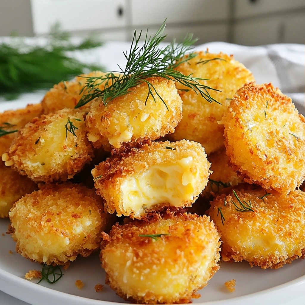 Crispy Keto Dill Pickle Cheese Bites Leckerer Snack