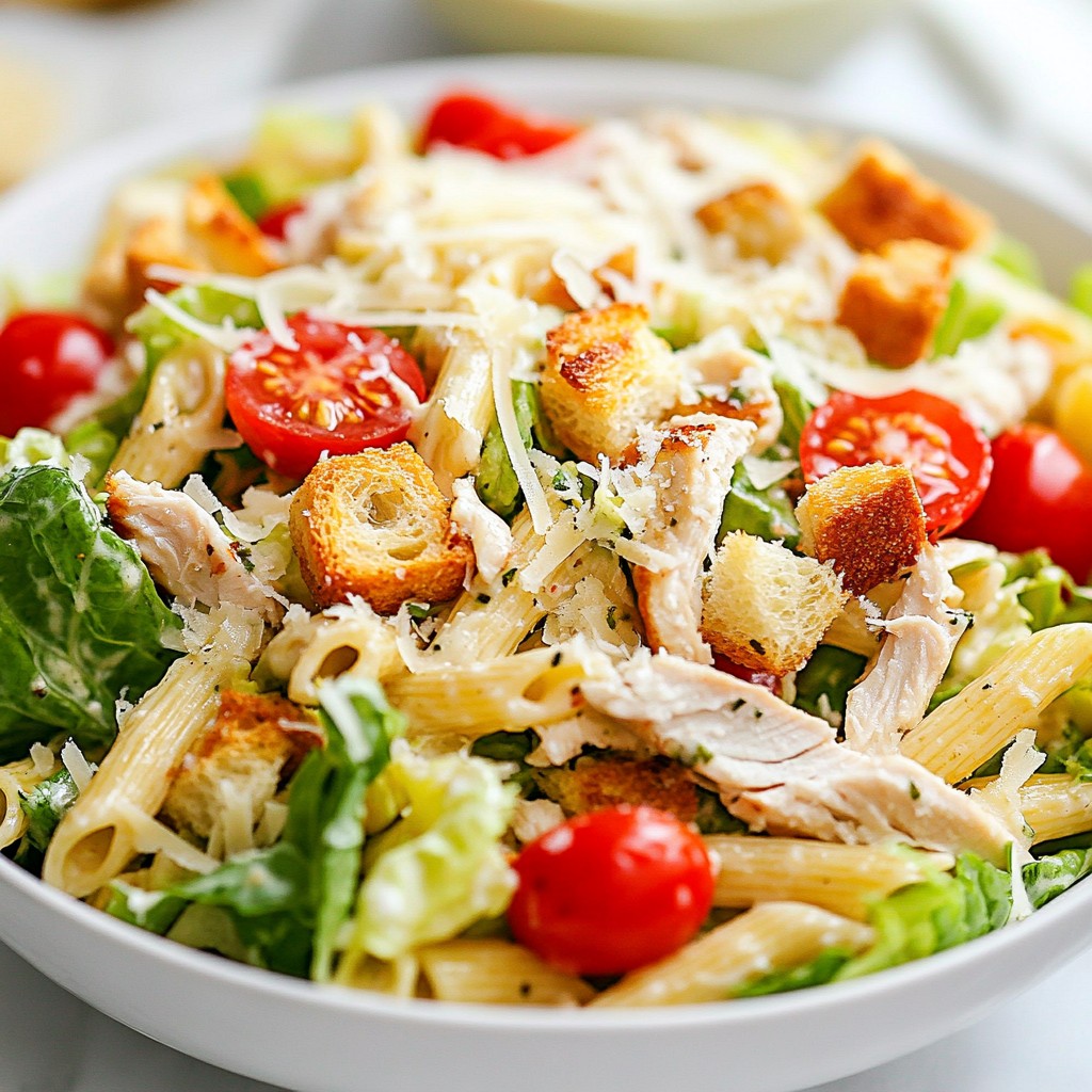 Schmackhafte Chicken Caesar Pasta Salad Einfach zubereiten