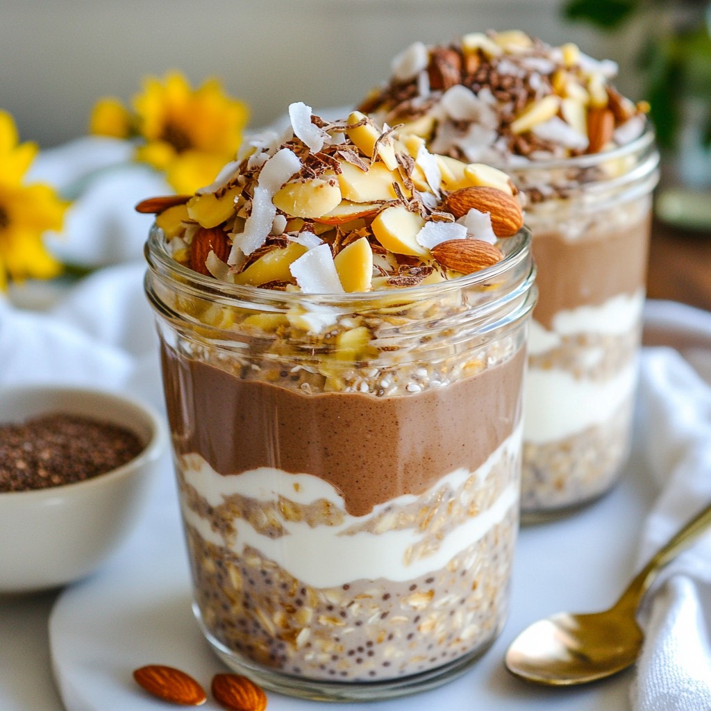 Almond Joy Overnight Oats Köstliches Frühstücksrezept