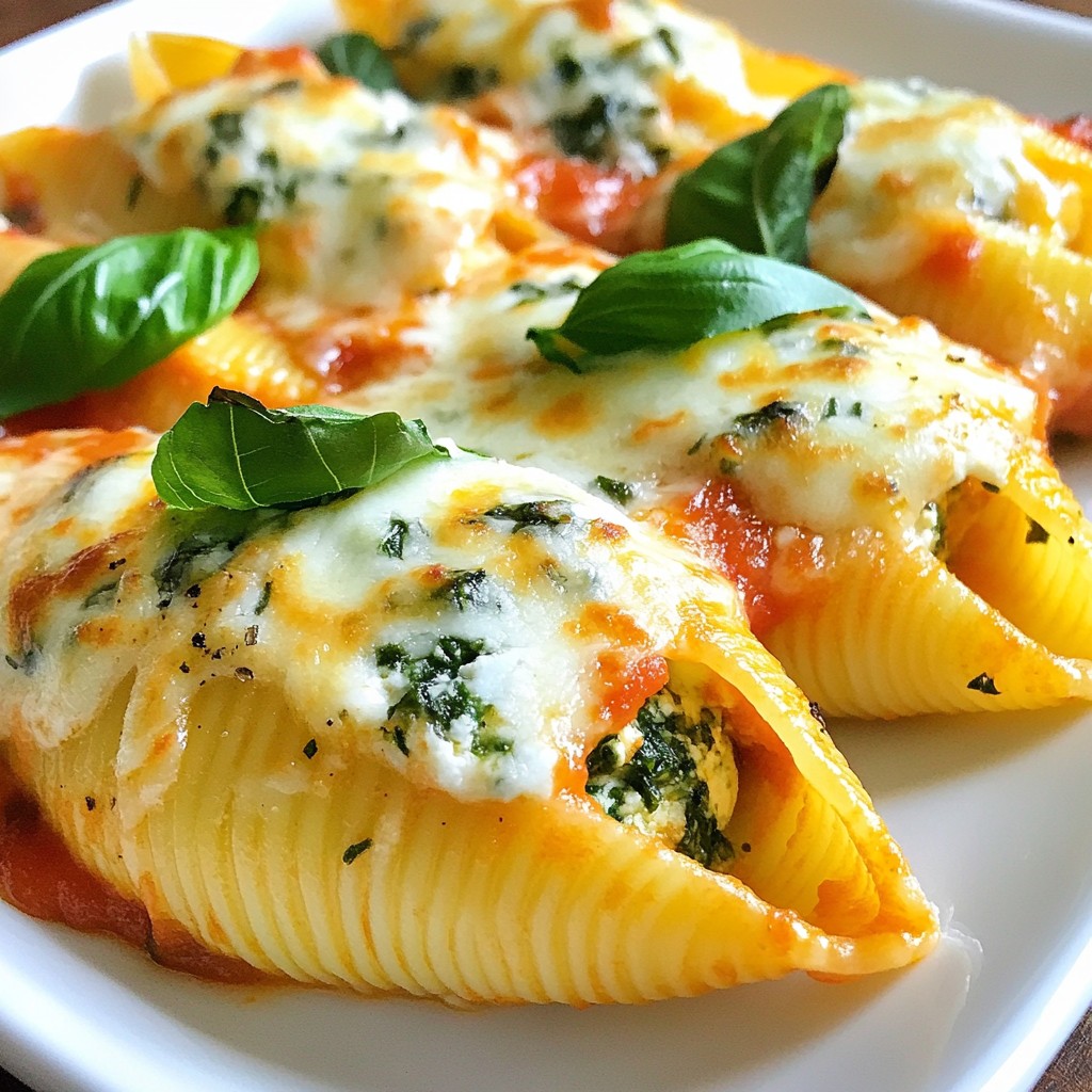 Spinach Ricotta Stuffed Shells Leckeres Pasta-Gericht