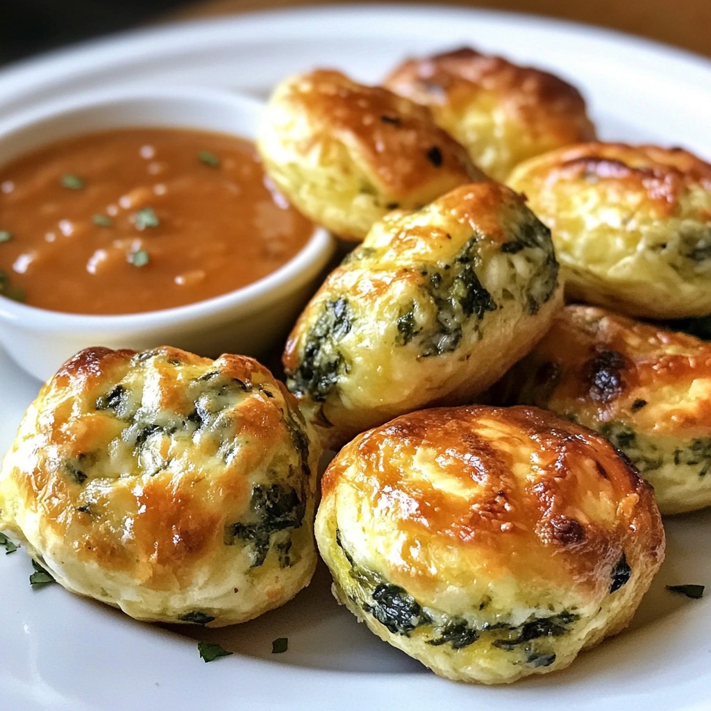 Savory Keto Spinach and Cheese Puffs Einfaches Rezept