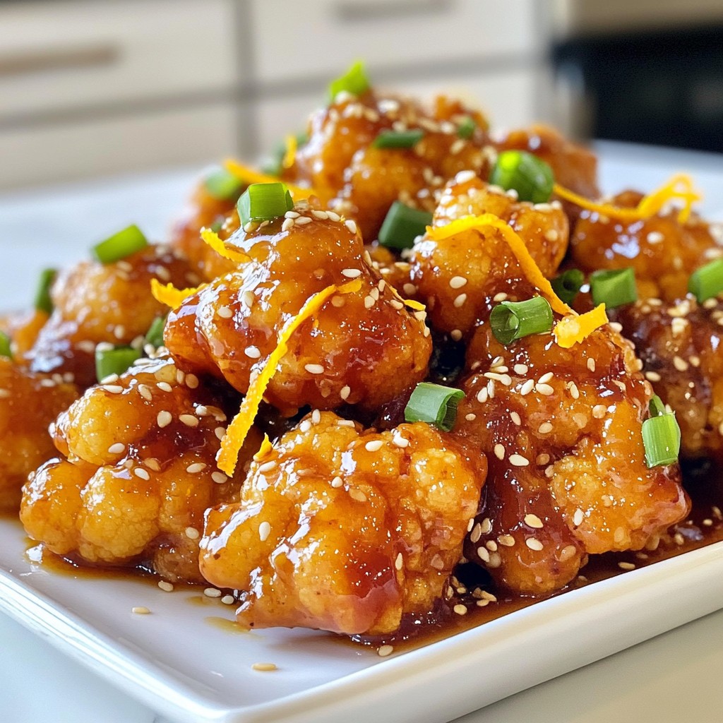 Sticky Orange Sesame Cauliflower Knusprig und Lecker
