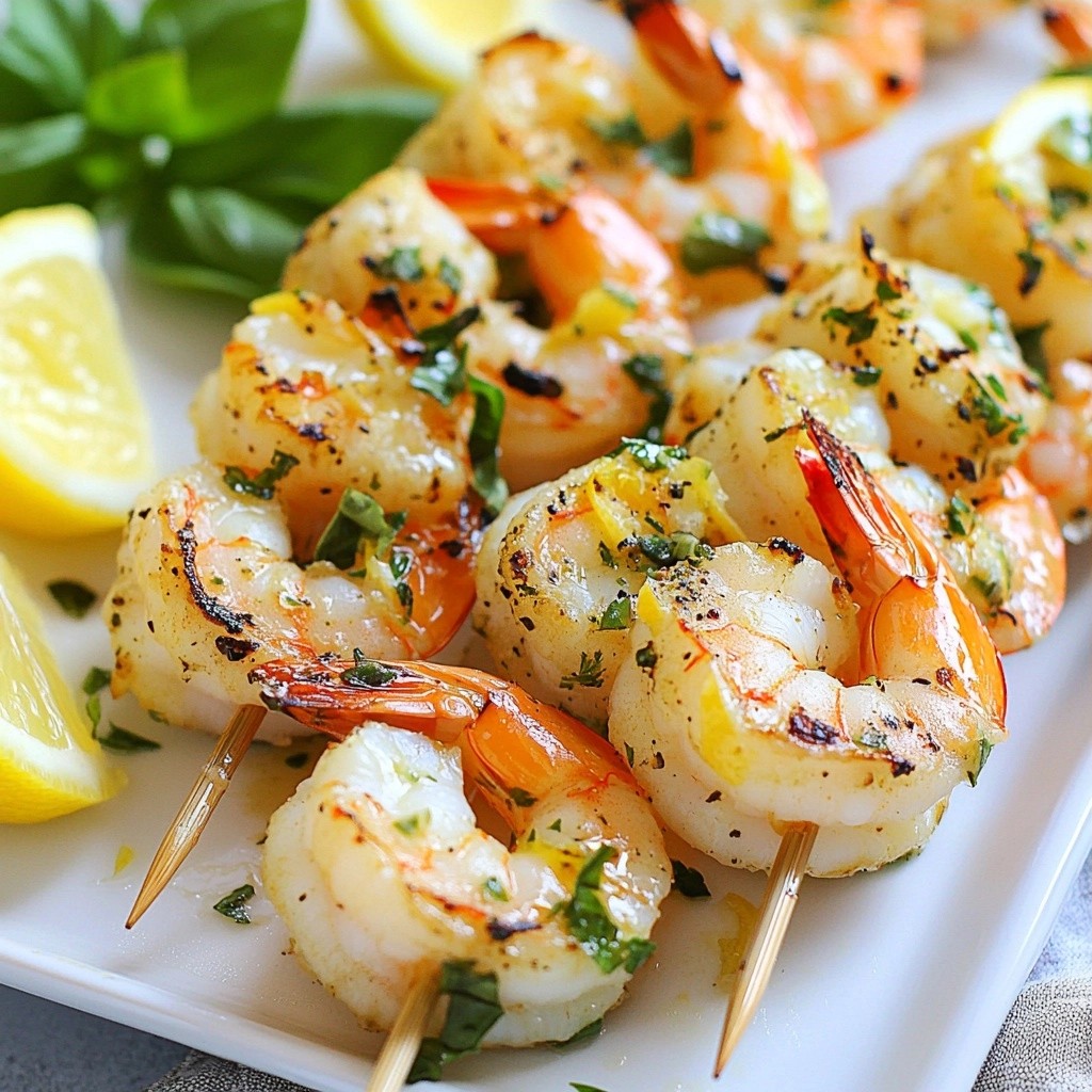 Zesty Keto Lemon Basil Shrimp Skewers Einfach und Lecker